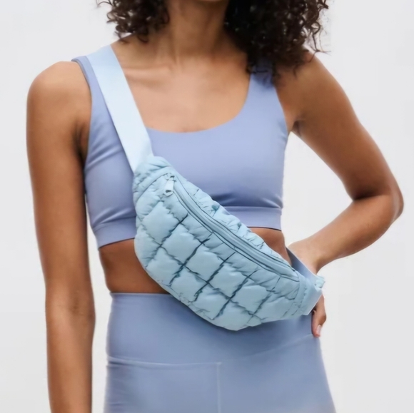 NWT Sol and Selene Resurgence Quilted Belt Bag - SKY BLUE - Picture 1 of 11